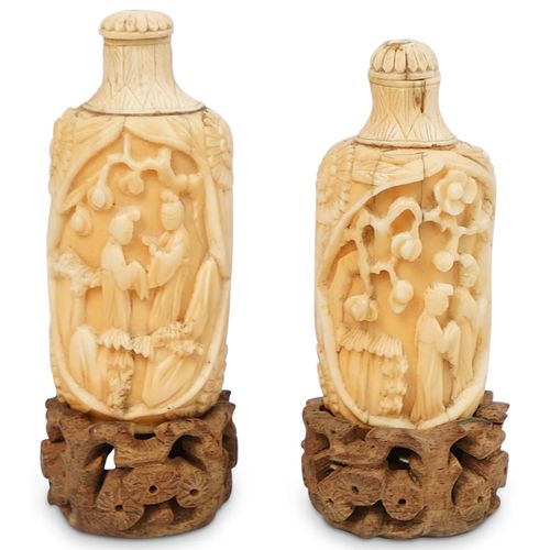 (2 PC) BONE CARVED SNUFF