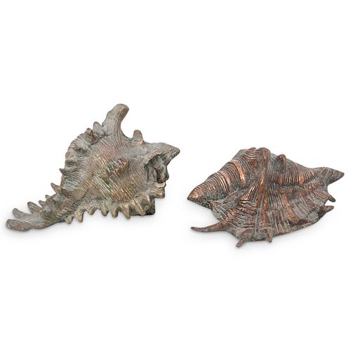 (2 PC) BRASS CONCH