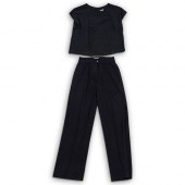 (2 PC) CHANEL BLACK BLOUSE & P