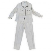 (2 PC) CHANEL WHITE LINEN BLOU