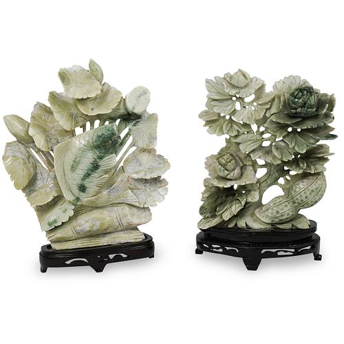 (2 PC) CHINESE CARVED JADE
