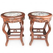 (2 PC) CHINESE CARVED WOOD STA