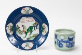 2 PC., CHINESE CELADON POT & F