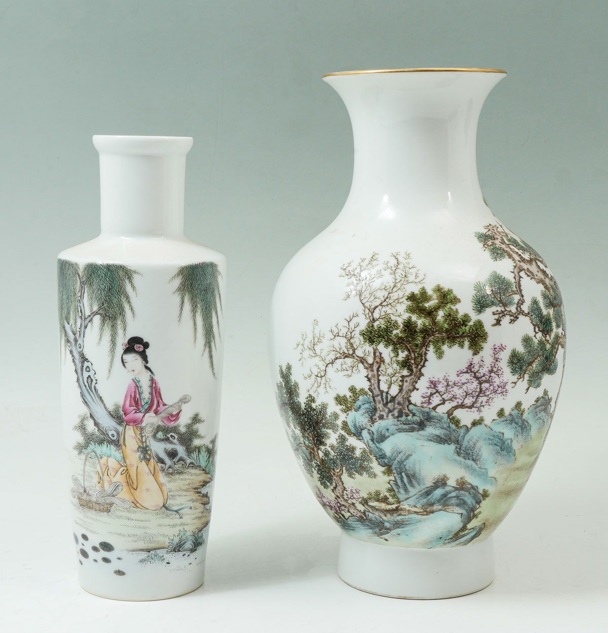 2 PC. CHINESE FAMILLE ROSE