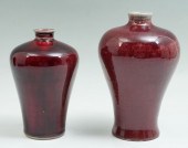 2 PC. CHINESE OX BLOOD MEIPING
