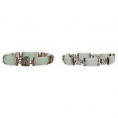 (2 PC) CHINESE SILVER AND JADE