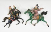 2 PC. CHINESE WARRIORS ON HORS
