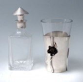 2 PC. CHRISTOFLE DECANTER AND