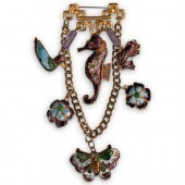 (2 PC) CLOISONNE ENAMEL JEWELR
