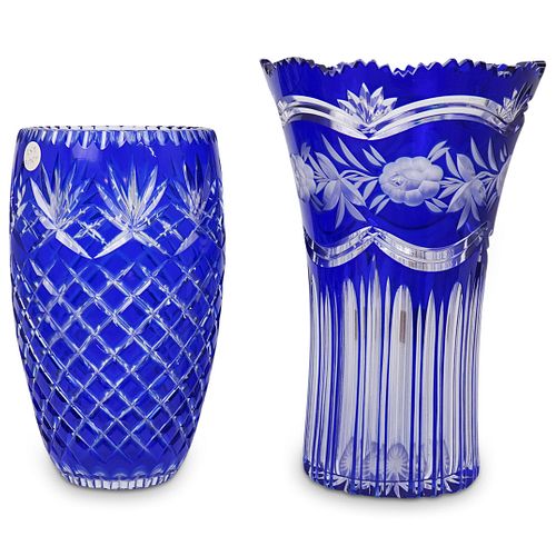 (2 PC) COBALT BLUE CRYSTAL CUT