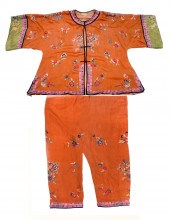 2 PC. COPPER CHINESE SILK ROBE