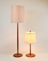 2 PC. DANISH WALNUT FLOOR LAMP