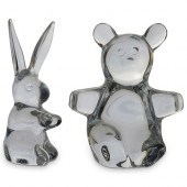 (2 PC) DAUM CRYSTAL ANIMAL FIG