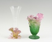 2-PC. DAUM PATE DE VERRE CRYST