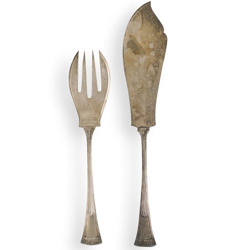 (2 PC) DUTCH STERLING SERVING