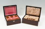 2 PC. ENGLISH INLAID SEWING BO