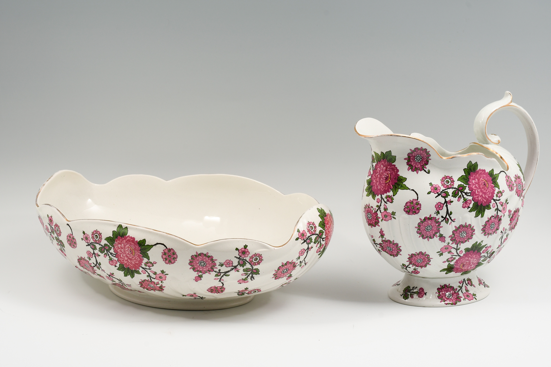 2 PC. ENGLISH SHELLEY JACOBEAN WARE