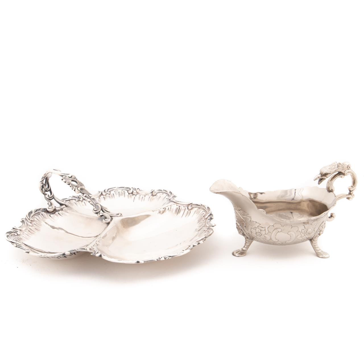2 PC ENGLISH SILVERPLATE SERVING