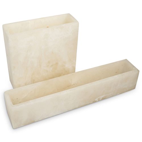 (2 PC) FAUX ALABASTER MODERN