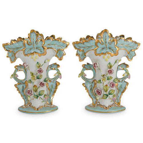 (2 PC) FLORAL PORCELAIN