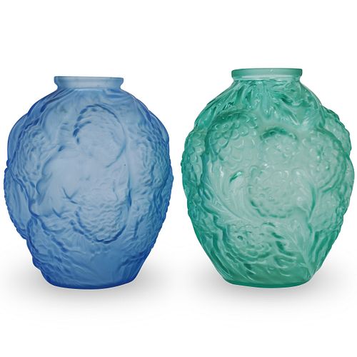 (2 PC) FRENCH ART GLASS