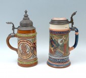 2 PC. GERMAN METTLACH & STEIN