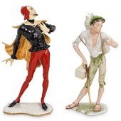 (2 PC) GERMAN PORCELAIN FIGURI
