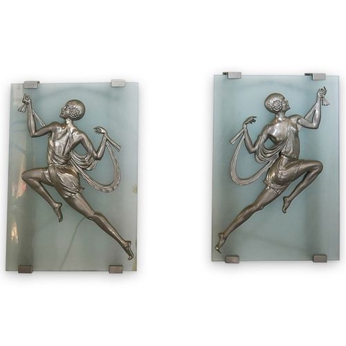 (2 PC) "GORI" FRENCH ART DECO GLASS