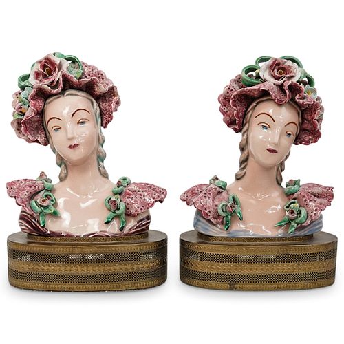 (2 PC) HAND PAINTED PORCELAIN