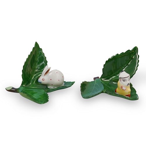 (2 PC) HEREND PORCELAIN FIGURINE