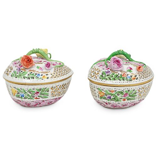 (2 PC) HEREND PORCELAIN HEART