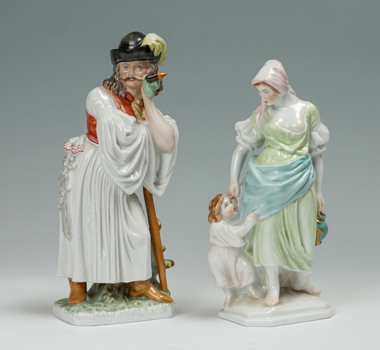 2 PC. HEREND WOMAN W/ CHILD &