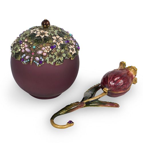 (2 PC) JAY STRONGWATER STYLE FLORAL