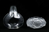 2 PC. LALIQUE CRYSTAL ''OSUMI'