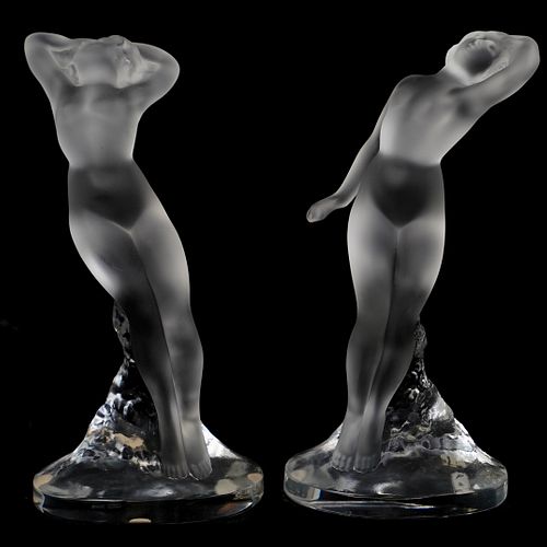 (2 PC) LALIQUE "DANSEUSE" CRYSTAL