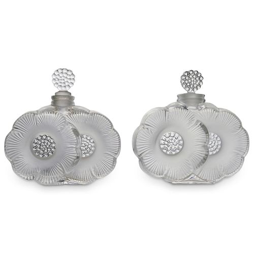 (2 PC) LALIQUE "DEUX FLEURS"