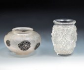 2 PC. LALIQUE FROSTED VASES: C