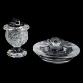 (2 PC) LALIQUE LION LIGHTER &