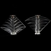 (2 PC) LALIQUE "RAVELANA" CRYS
