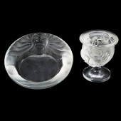 (2 PC) LALIQUE "TETE DE LION"