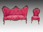 2 PC. LAMINATED ROSEWOOD CHAIR