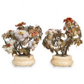 (2 PC) LARGE CHINESE JADE TREE