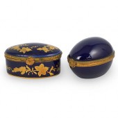 (2 PC) LIMOGES PORCELAIN OVAL