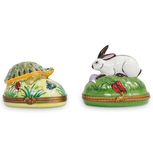 (2 PC) LIMOGES PORCELAIN TORTOISE