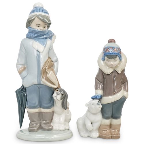 (2 PC) LLADRO PORCELAIN FIGURINE