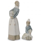 (2 PC) LLADRO PORCELAIN FIGURI