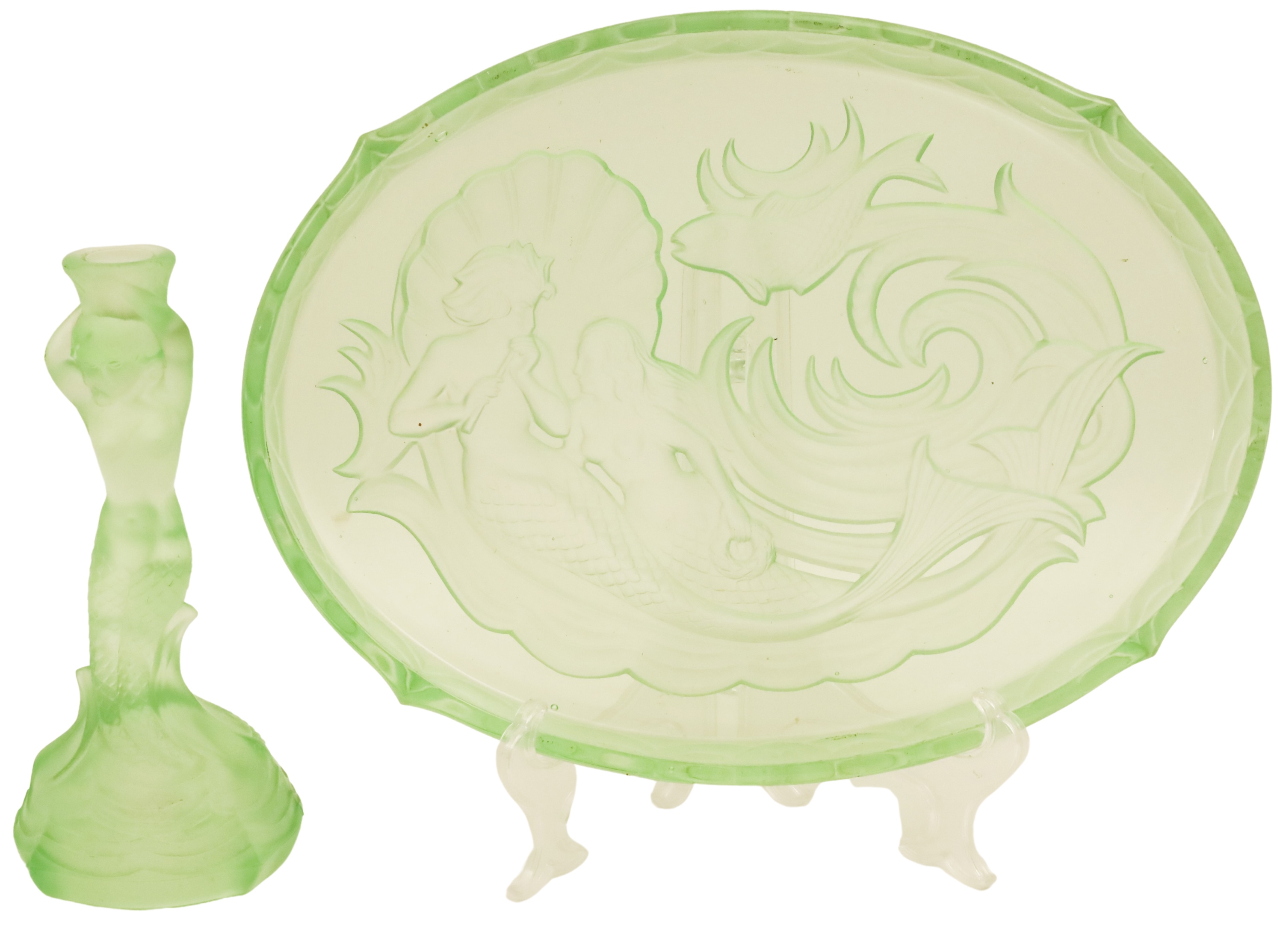 2 PC. LOT OF ART NOUVEAU URANIUM