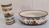2 PC. LOT OF FRENCH GIEN GLAZE