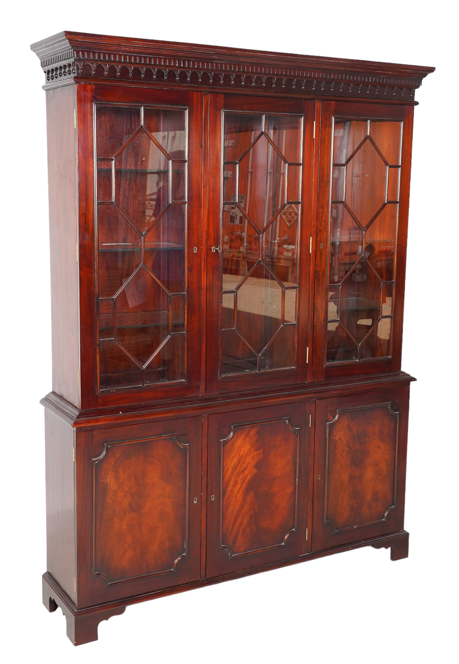 2-pc Mahogany breakfront, top