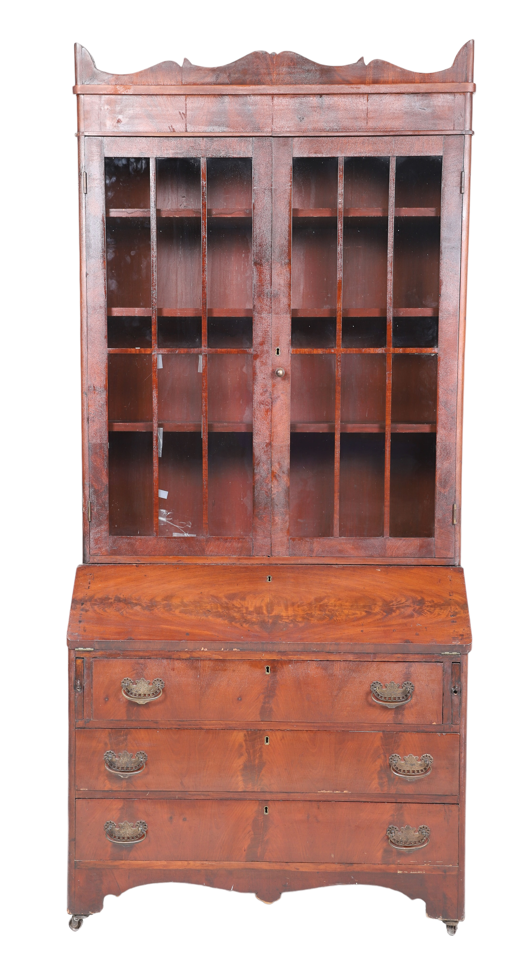 2-pc mahogany Victorian secretary